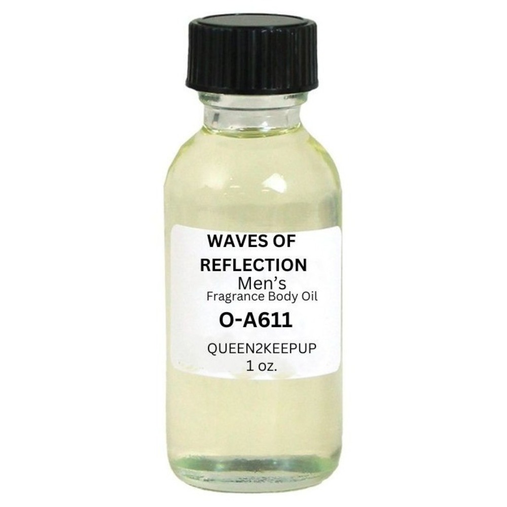 Waves of Reflection Men's Body Oil Elegant Woody and Floral Fragrance Scent 1 oz
